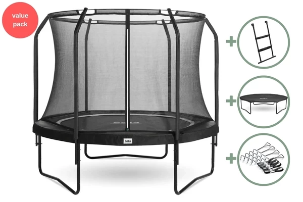 Voordeelpakket: trampoline, trapje, hoes en ankers