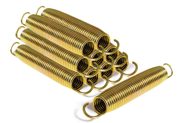 76 gegalvaniseerde conische Gold colered veren.